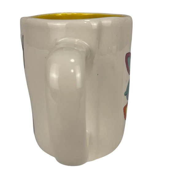 Rae Dunn Sunny Days Ahead Ceramic Mug with Sunglasses Design Yellow Interior NEW - Picture 5 of 7
